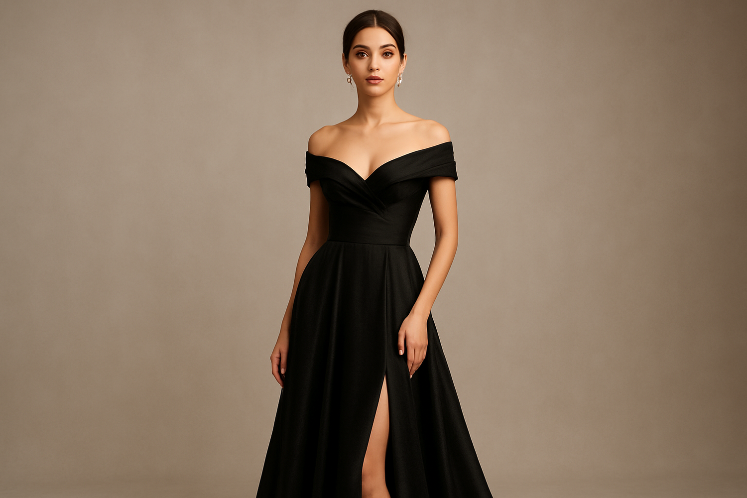 woman fashion model elegant chique wearing a gala dress